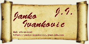 Janko Ivanković vizit kartica